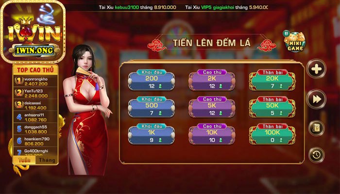 Cách tính tiền khi chơi game bài tiến lên đếm lá Iwin