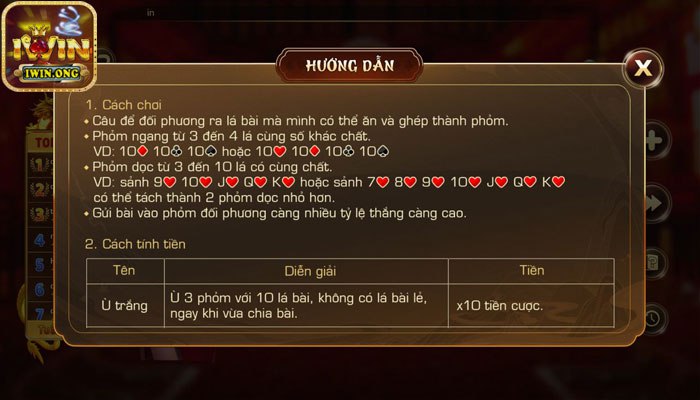 Hướng dẫn cách chơi game bài phỏm Iwin