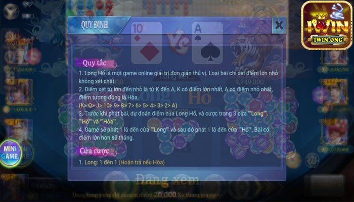 Chiến thuật giúp chiến thắng game Long Hổ Iwin